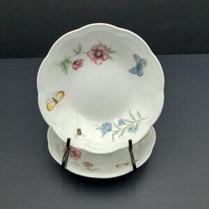 Lenox Butterfly Meadow Fruit Bowls Butterflies Flowers Scalloped Dessert Bowls